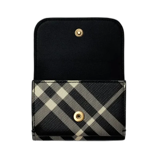 Vintage-Check Folded Compact Wallet