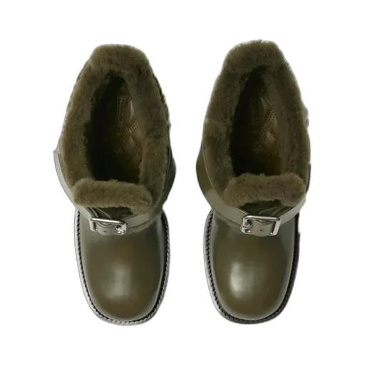 Buckled Round-Toe Ankle Boots