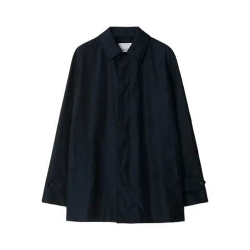 Spread-Collar Button-Up Parka Coat