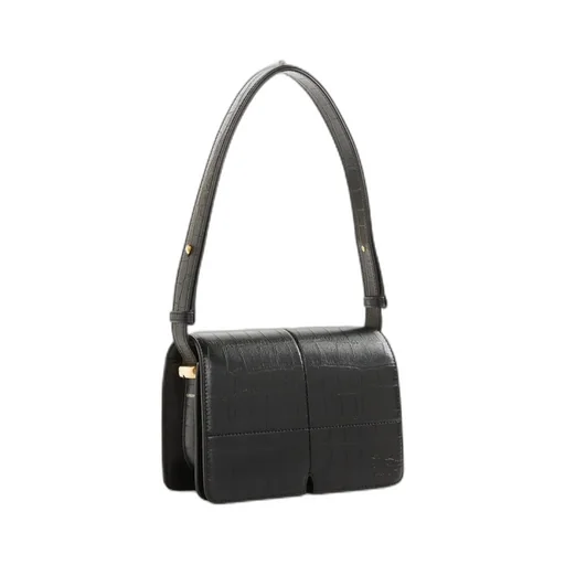 Snip Embossed Foldover-Top Shoulder Bag
