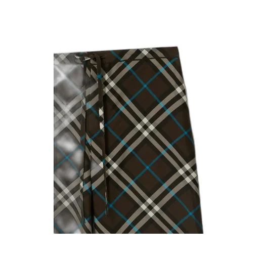 Straight-Leg Checked Drawstring Trousers