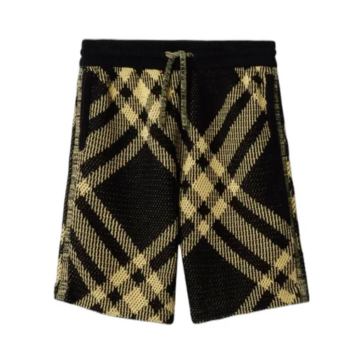 Check-Print Knitted Shorts