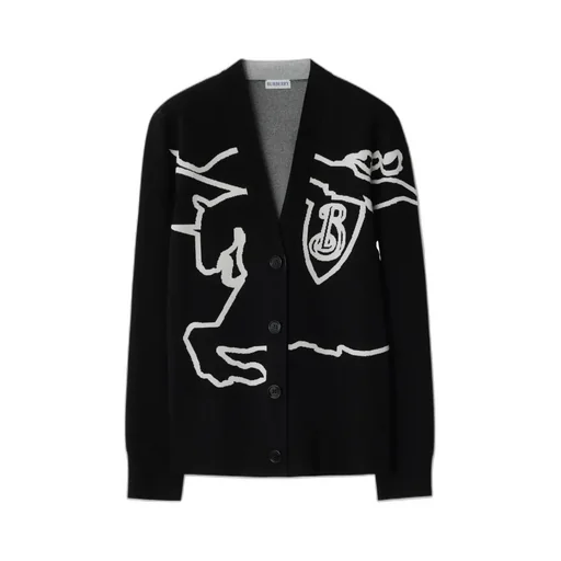 Equestrian Knight V-Neck Buttoned Cardigan