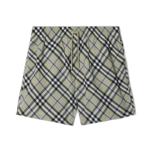 Checked Drawstring-Waist Swim Shorts
