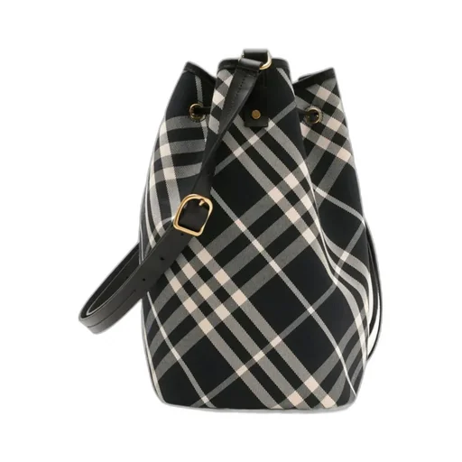 Medium Check Drawstring Bucket Bag
