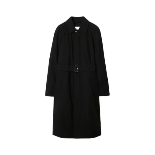 Belted Waist Long Padded Car Coat