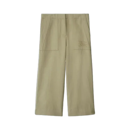 Equestrian Knight-Embroidered Straight-Leg Trousers