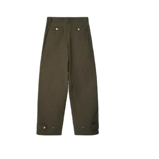 Diamond-Quilted Straight-Leg Trousers