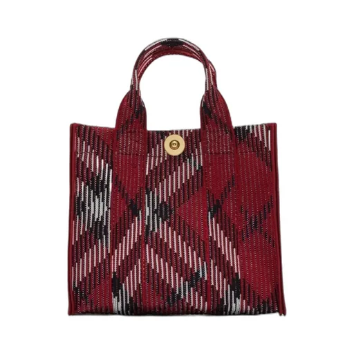 Mini Check Knitted Tote Bag