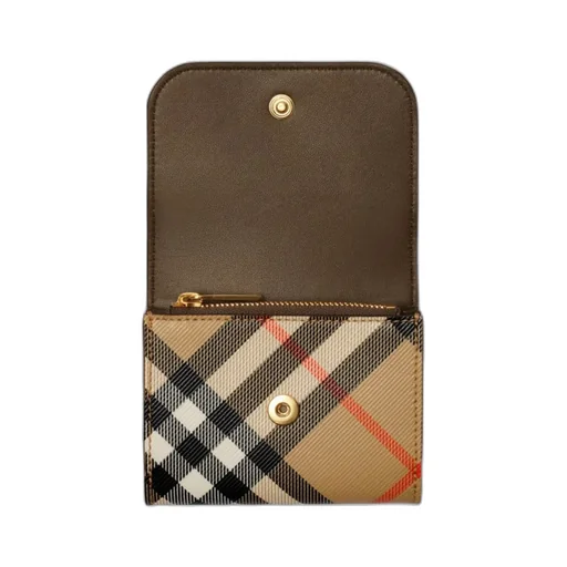 Vintage Checked Foldover Top Wallet