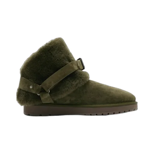 Chubby Buckled Shearling Ankle Boots