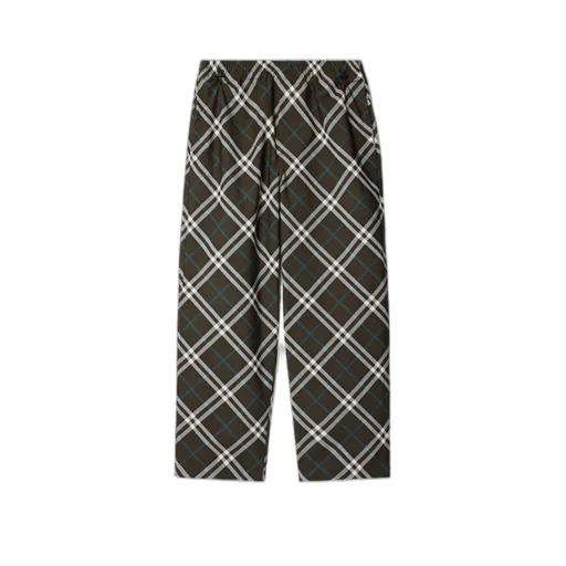 Vintage Check-Printed Elasticated Waistband Trousers