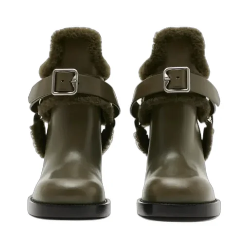 Buckled Round-Toe Ankle Boots