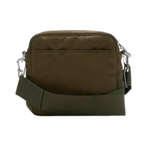 Checked Jacquard Zipped Shoulder Bag
