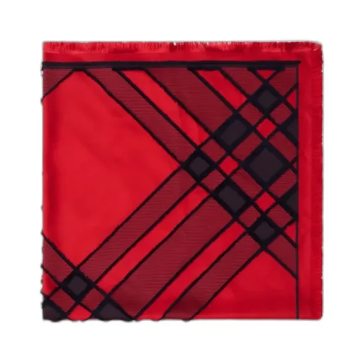 Check Silk Blend Scarf