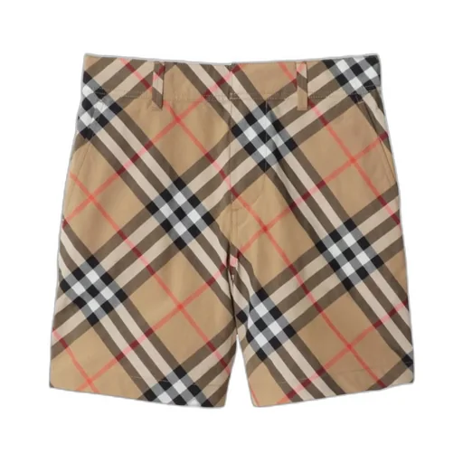 Vintage-Check Printed Flap Pocket Shorts