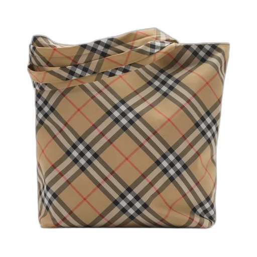 Checked Ekd Motif Tote Bag