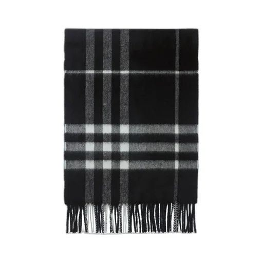 Checked Fringed-Edge Scarf