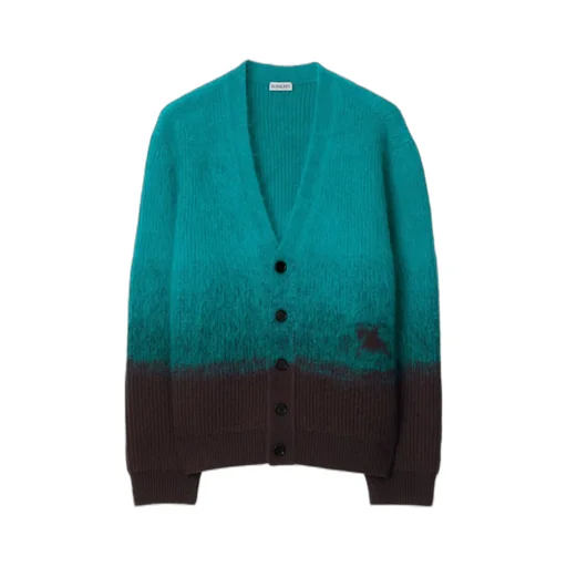 Equestrian Knight Motif Gradient Effect Cardigan
