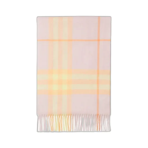 Checked Fringed-Edge Scarf