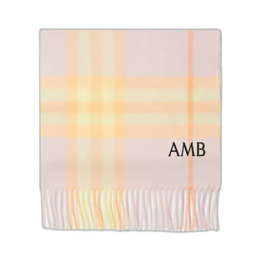 Checked Fringed-Edge Scarf