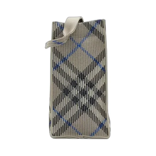 Medium Checked Knitted Top Handle Bag