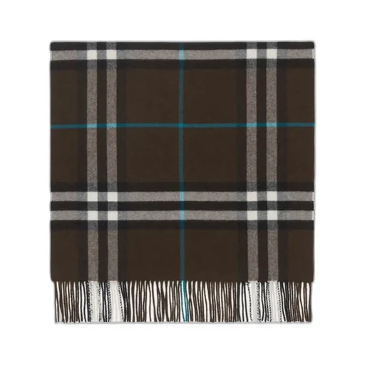Check Printed Fringed-Edge Scarf