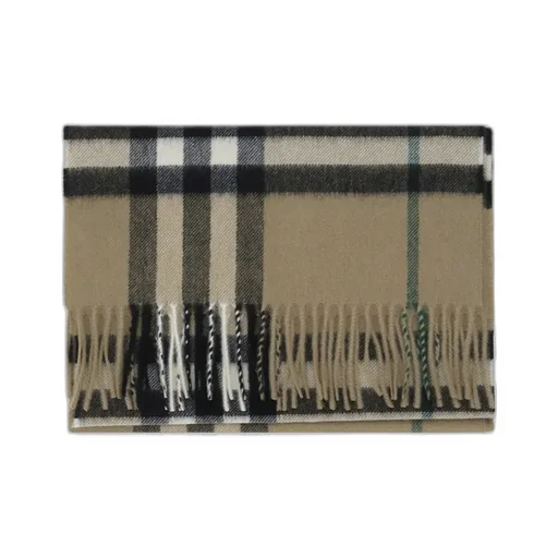 Checked Fringed-Edge Scarf