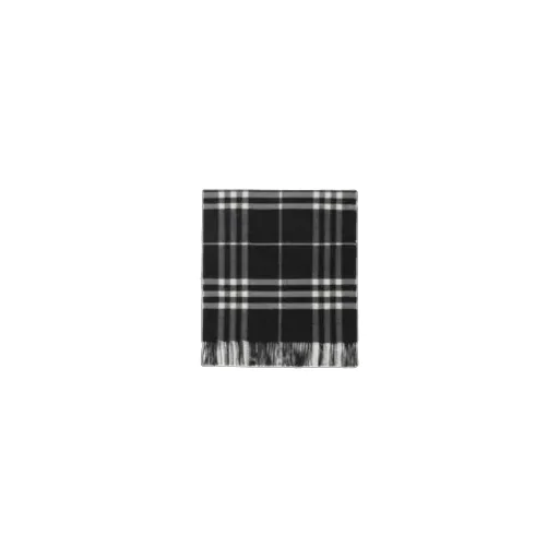 Check Printed Fringed Edge Scarf