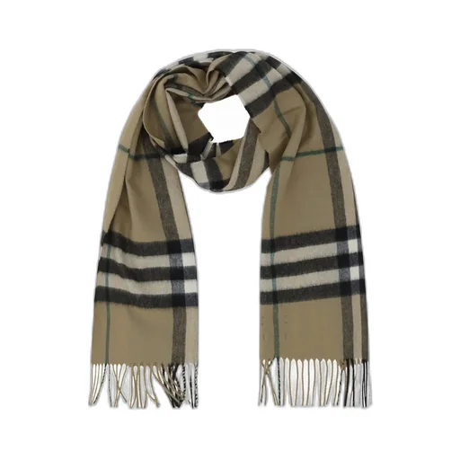 Checked Fringed-Edge Scarf
