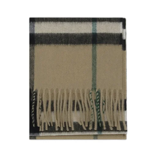 Checked Fringed-Edge Scarf