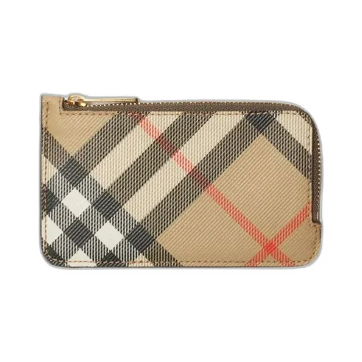 Checked Zipped Card Case