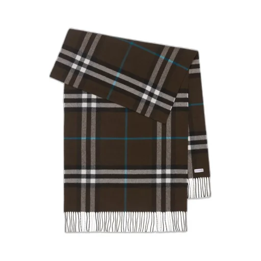 Check Printed Fringed-Edge Scarf