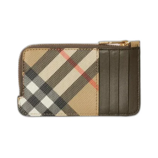Checked Zipped Card Case