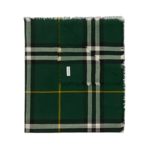 Check Printed Frayed-Edge Scarf