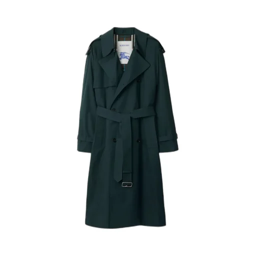 Double Breasted Belted Long Trench Coat