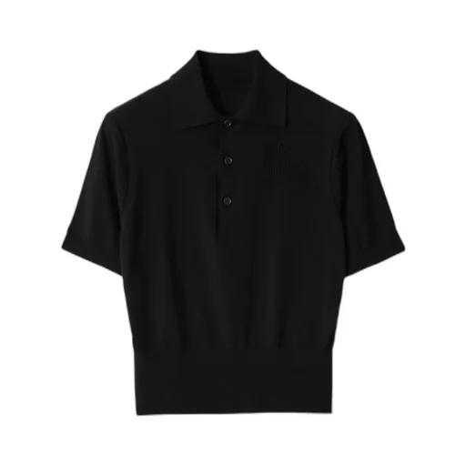 Ekd Detailed Short Sleeved Ribbed Polo Top
