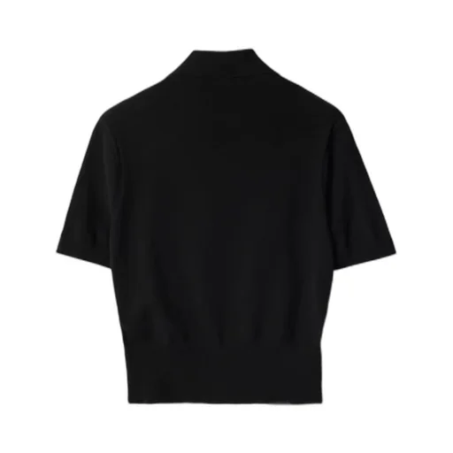 Ekd Detailed Short Sleeved Ribbed Polo Top