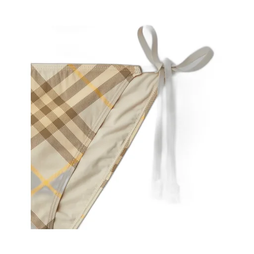 Check-Printed Side-Tied Bikini Briefs