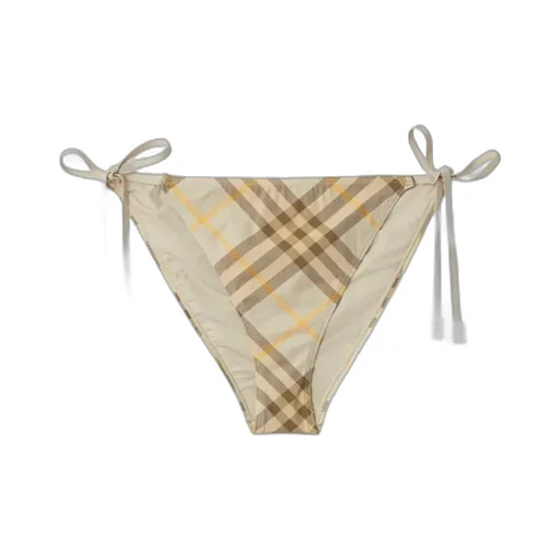 Check-Printed Side-Tied Bikini Briefs