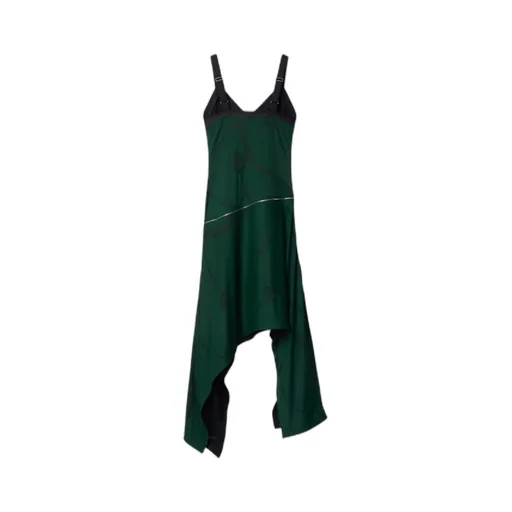 Shield Hardware Asymmetric Midi Dress