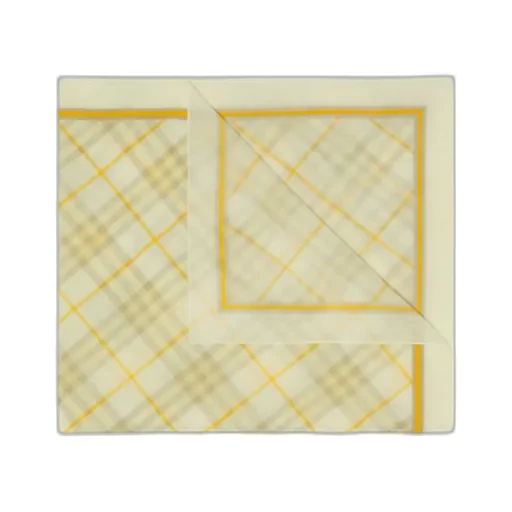 Checked Striped Border Scarf