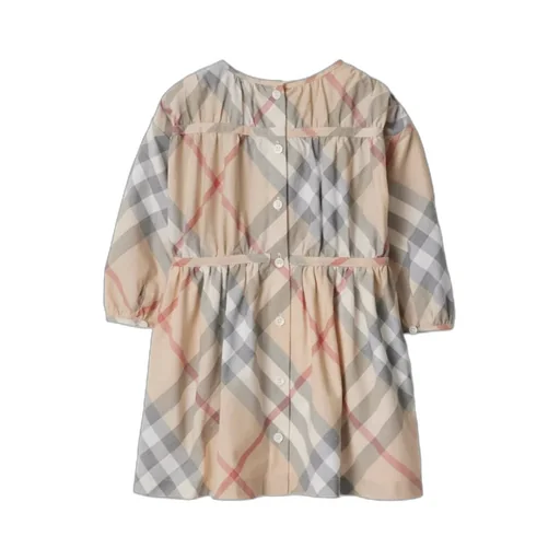 Vintage Check Crewneck Flared Dress