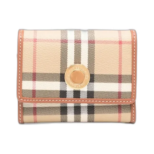 Small Check-Pattern Tri-Fold Wallet