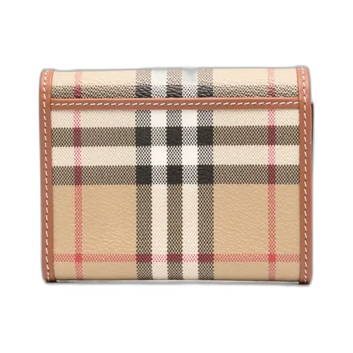 Small Check-Pattern Tri-Fold Wallet