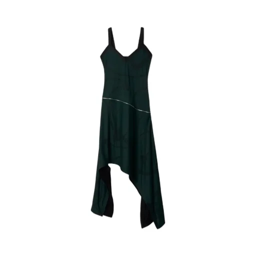 Shield Hardware Asymmetric Midi Dress