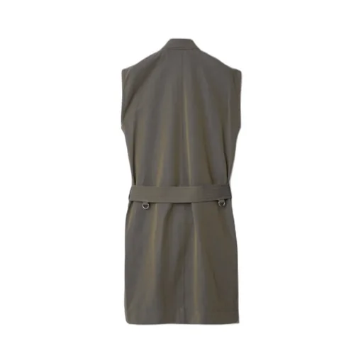 Zip-Detailed Belted Sleeveless Mini Dress