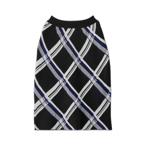 Checked Silk Skirt