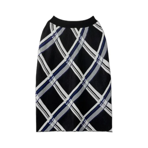 Checked Silk Skirt