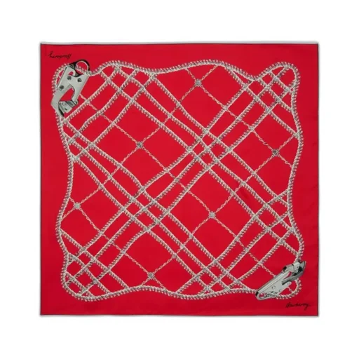 Chain Check-Print Silk Scarf